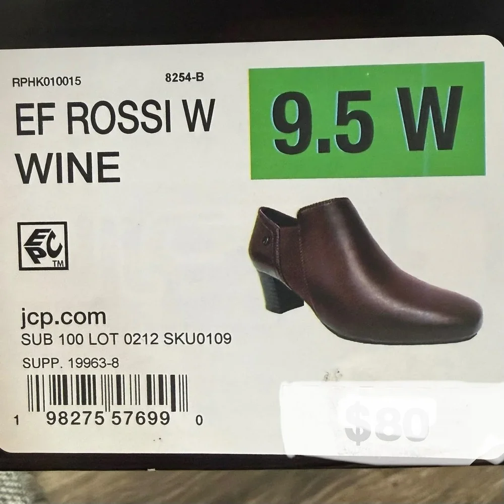 East 5th Burgundy Classic Modest Ankle Fall Boots Professional Block Heel 9.5W